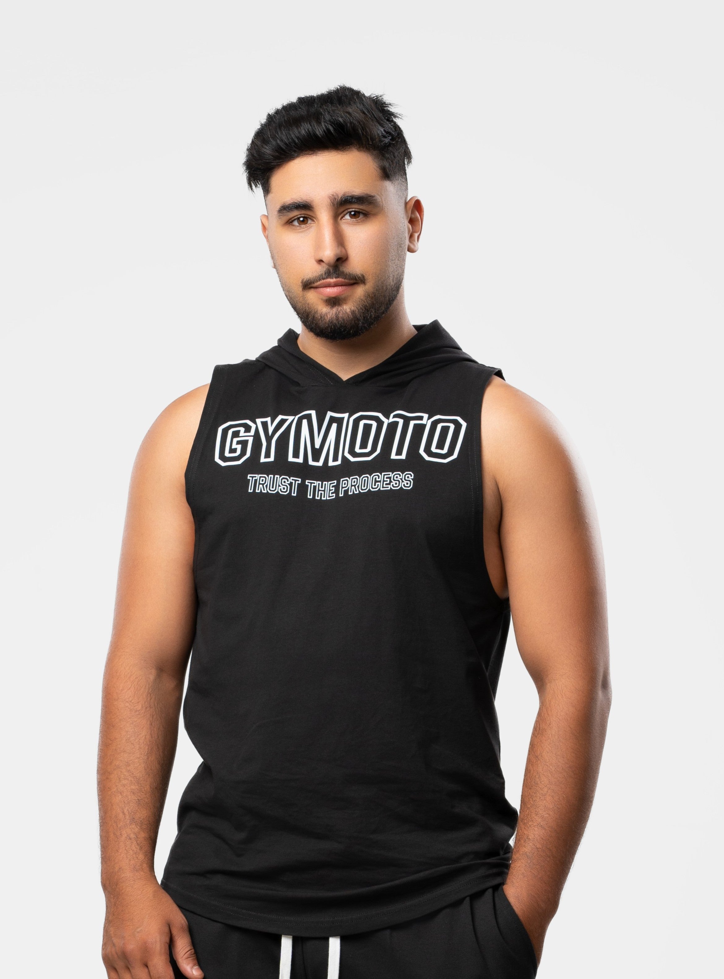 Sleeveless Hoodie – Light black
