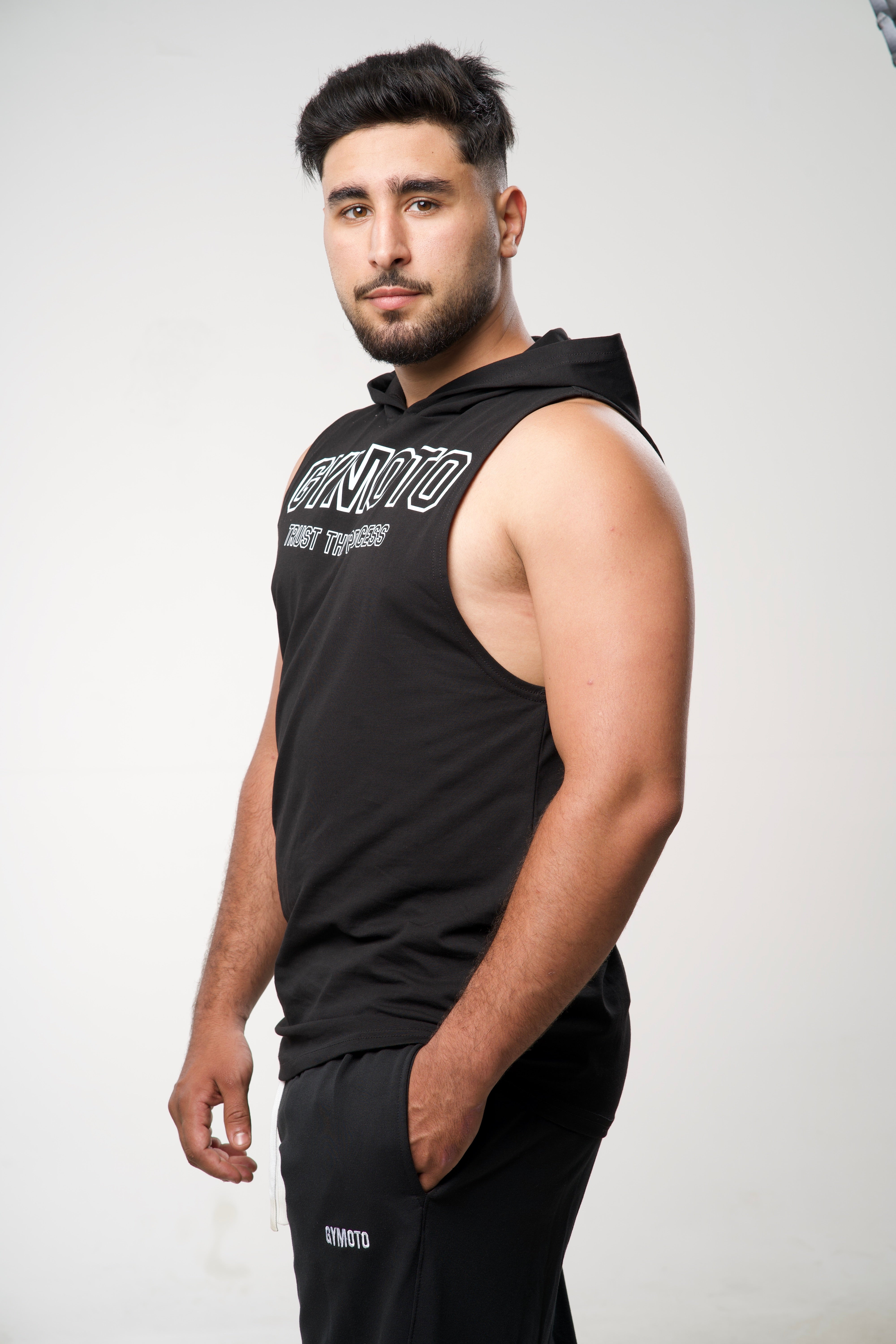 Ensemble Sport Homme Sans Manches Noir Gymoto