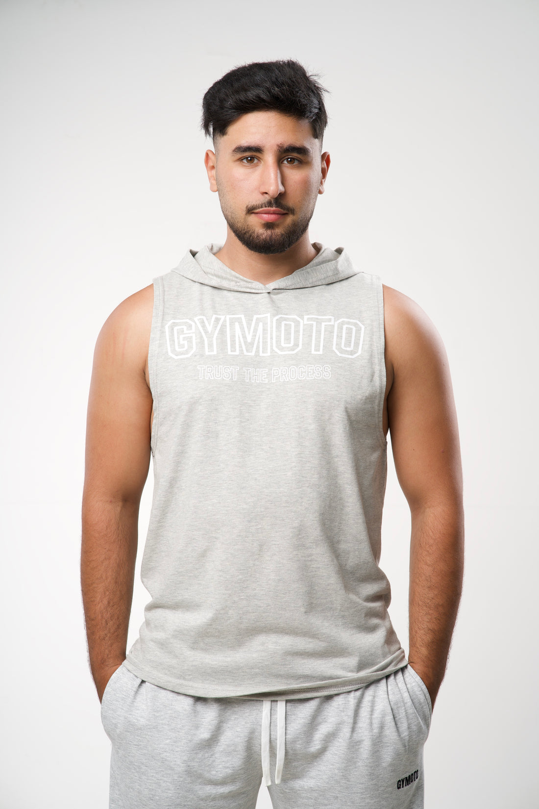 Ensemble Sport Homme Sans Manches Gris Gymoto