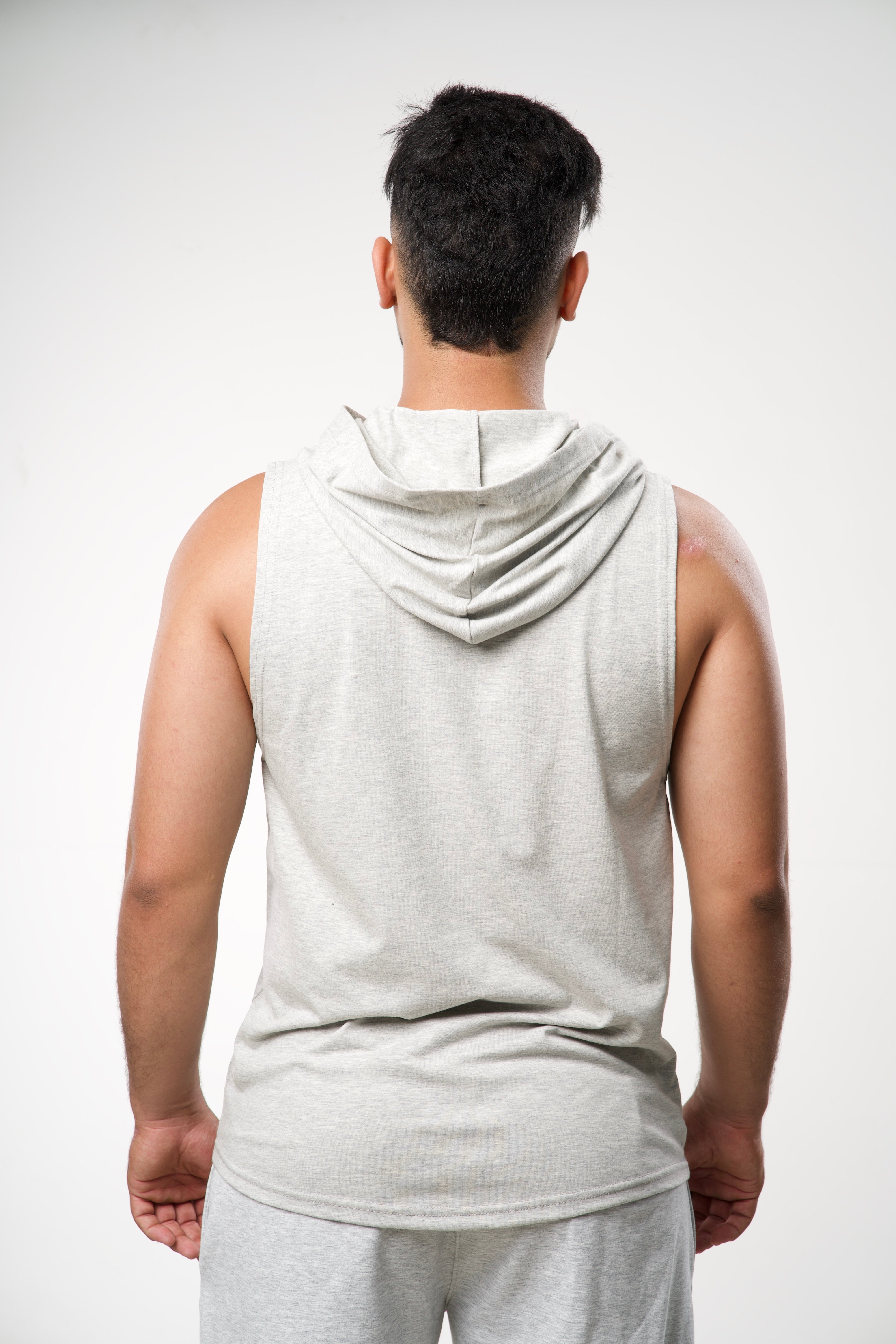 GYMOTO Men's Grey Sleeveless Gym Set – Grey
