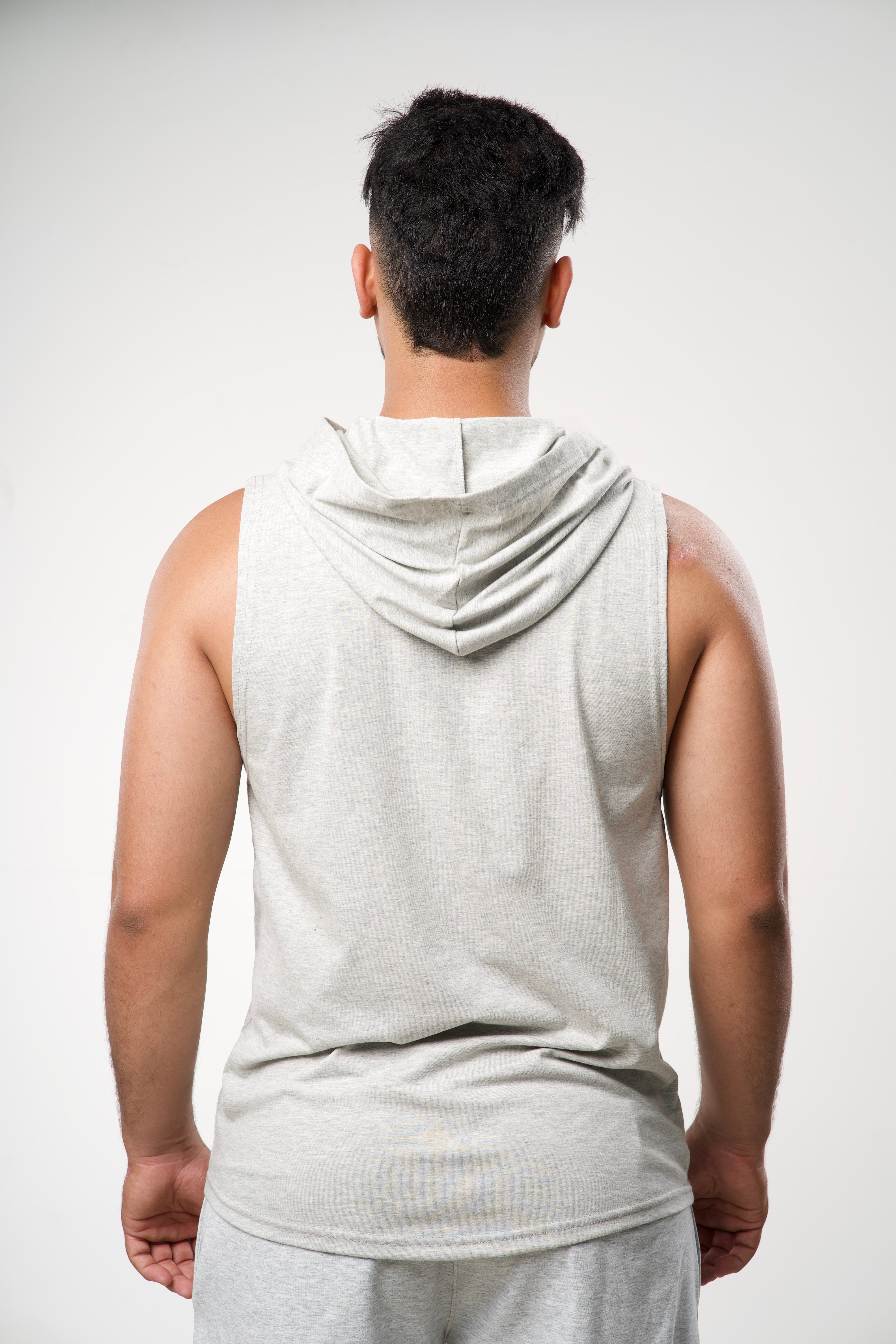 Sleeveless Hoodie – Light Grey
