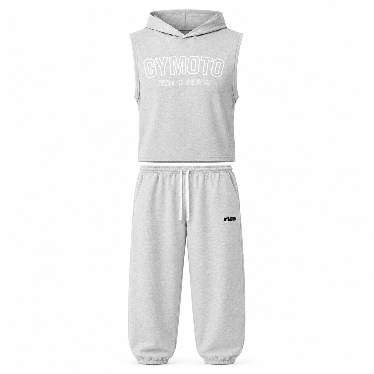 GYMOTO Men's Grey Sleeveless Gym Set – Grey